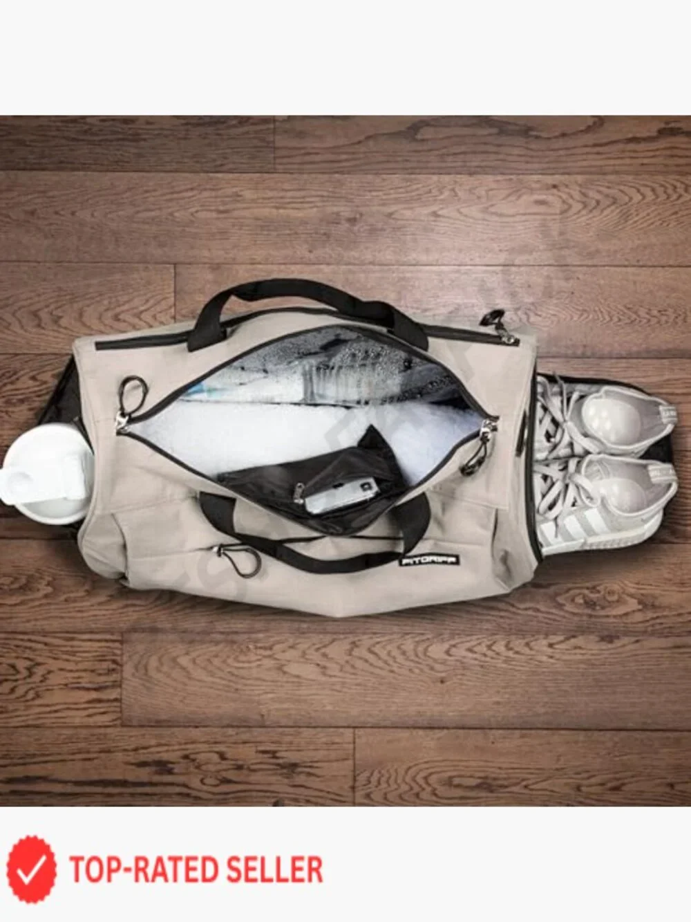 55L Gym Duffle Bag with Shoe & Wet Compartment Travel Sports Weekend Carry-on
